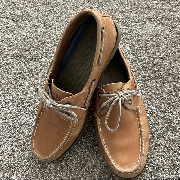 MEN'S SPERRY LEEWARD 2 EYE BOAT SHOES Size 10.5 W Color Sahara - Picture 2 of 12